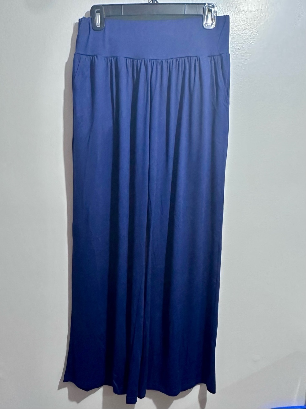 Wide Leg Maxi Pants in Navy Blue Size XL (1226)